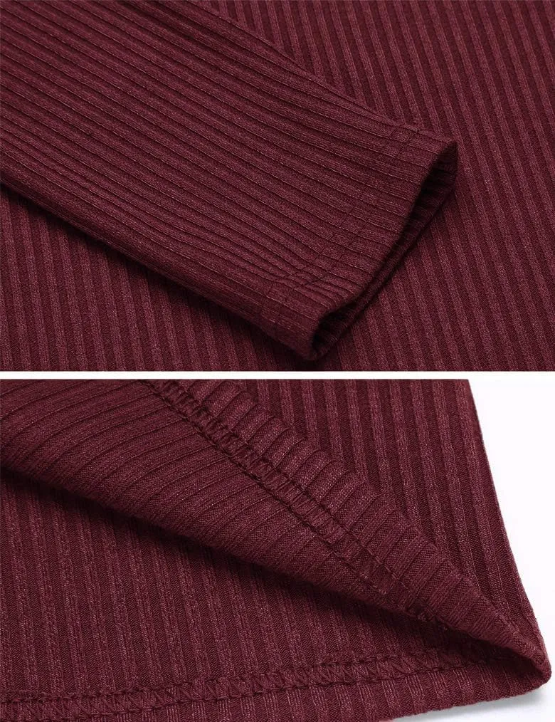 Tobrief Women's Henley Shirts Long Sleeve V Neck Ribbed Button Down Knit Sweater Fitted Tops
