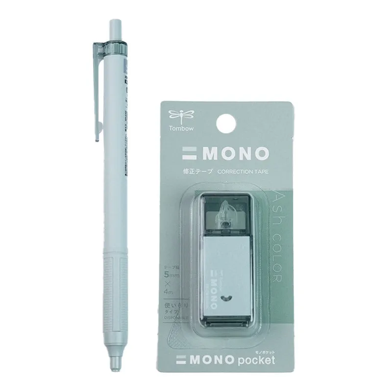 TOMBOW MONO Lite Misty Gray Limited 0.5mm Oily Pen Ball Pen   Correction Tape Office Study Japanese Stationery Limited Edition Taupe Sage Green Iron Gray Lavender Purple