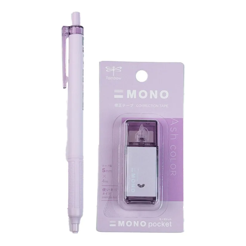 TOMBOW MONO Lite Misty Gray Limited 0.5mm Oily Pen Ball Pen   Correction Tape Office Study Japanese Stationery Limited Edition Taupe Sage Green Iron Gray Lavender Purple
