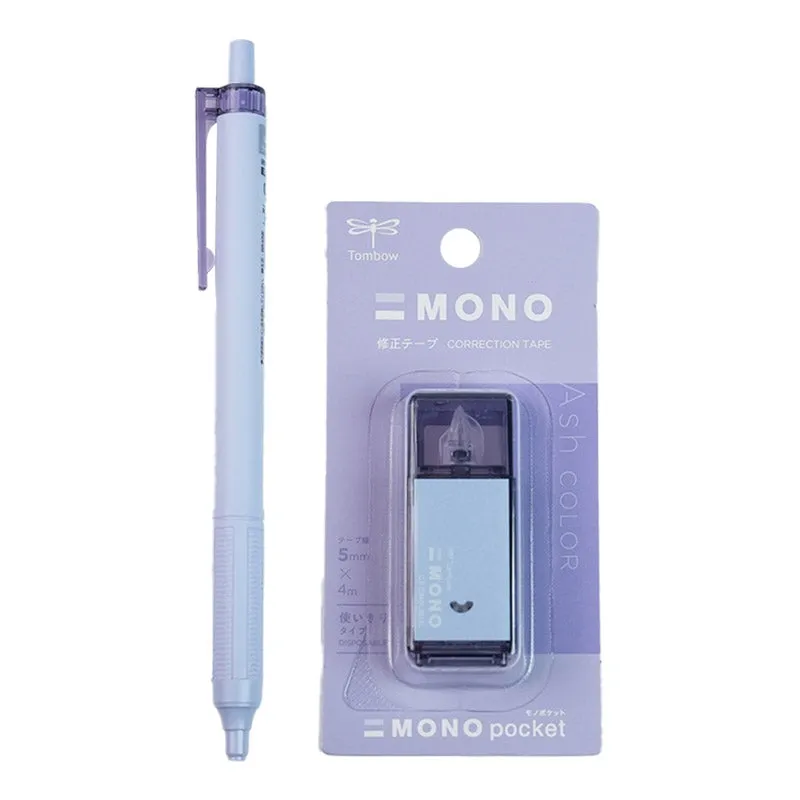 TOMBOW MONO Lite Misty Gray Limited 0.5mm Oily Pen Ball Pen   Correction Tape Office Study Japanese Stationery Limited Edition Taupe Sage Green Iron Gray Lavender Purple