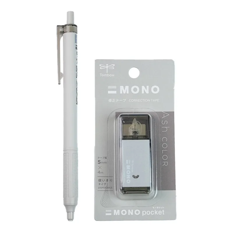 TOMBOW MONO Lite Misty Gray Limited 0.5mm Oily Pen Ball Pen   Correction Tape Office Study Japanese Stationery Limited Edition Taupe Sage Green Iron Gray Lavender Purple