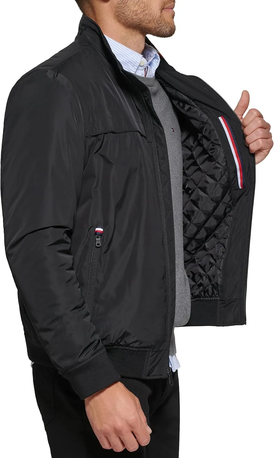 Tommy Hilfiger Men's Performance Faux Memory Bomber Jacket