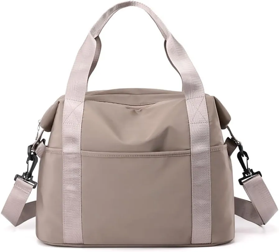 Travel Garment Bags Tote Oxford Cloth Bag Travelling Out Yoga Bag Duffle Bag(Brown)