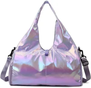 Travel Garment Bags Women Shoulder Yoga Bag Crossbody Travel Bag Duffle Bag(Purple)