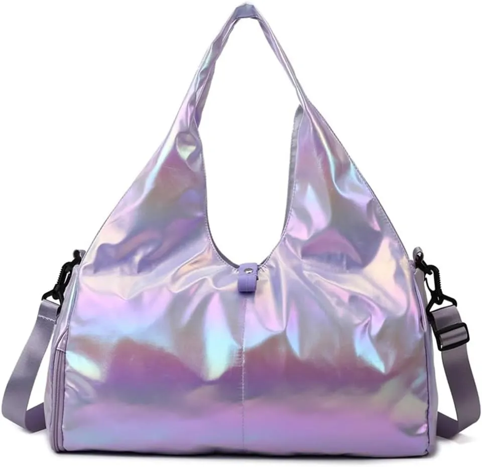 Travel Garment Bags Women Shoulder Yoga Bag Crossbody Travel Bag Duffle Bag(Purple)