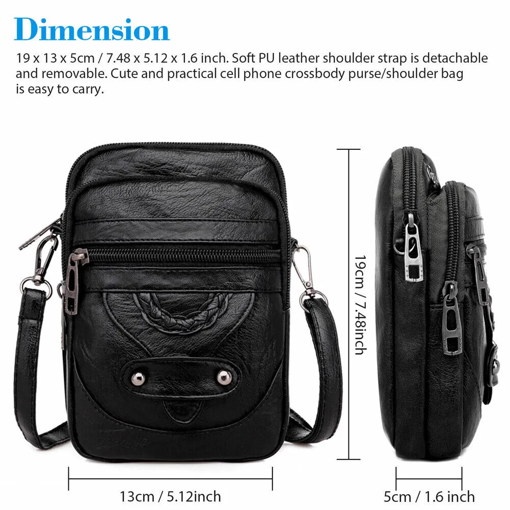 US 1~2Pc Women Crossbody Cell Phone Cash Shoulder Bag Handbag Wallet Purse Pouch