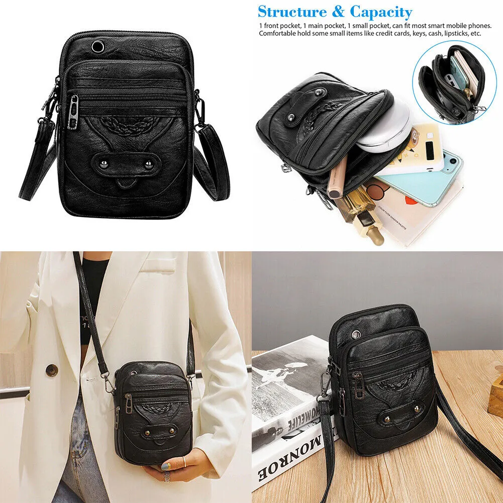 US 1~2Pc Women Crossbody Cell Phone Cash Shoulder Bag Handbag Wallet Purse Pouch