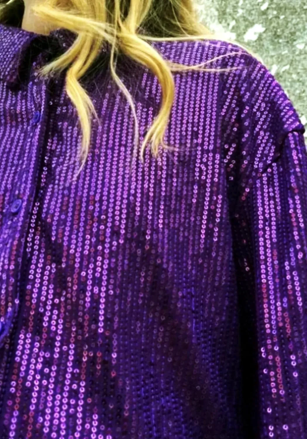 Vaceky Sequin Shirt Dress Women Collared Button Down Long Sleeve Flowy Tunic Dresses