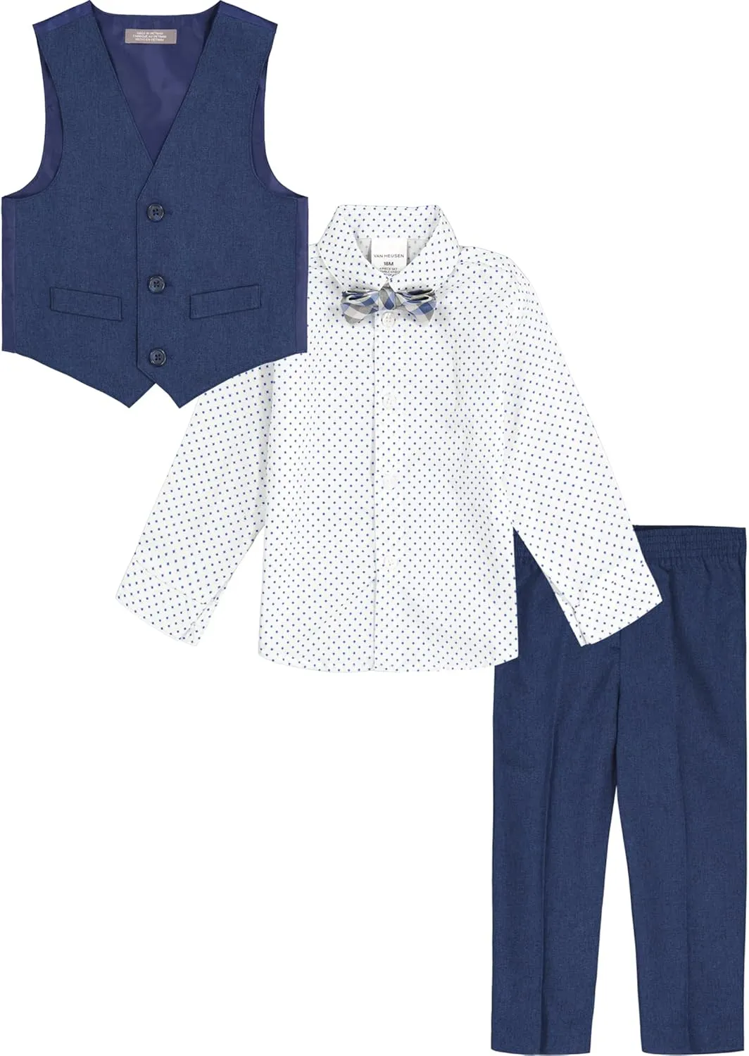 Van Heusen Baby Boys' 4-Piece Formal Set, Vest, Pants, Collared Dress Shirt, and Tie