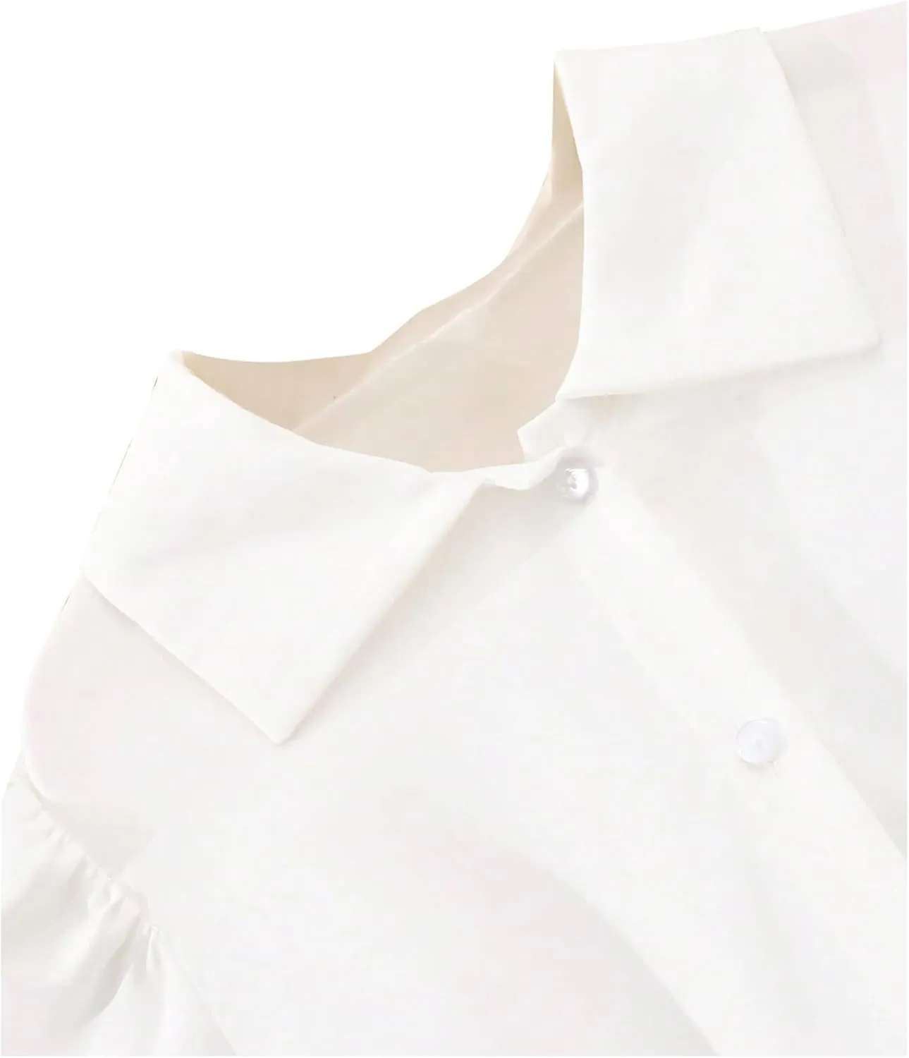 WDIRARA Girl's 3 Piece Outfit Flounce Sleeve Button Down Shirt V Neck Sweater Vest Plaid Pleated Skirt Set
