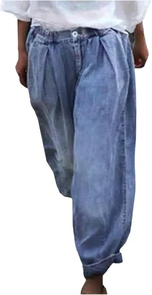 Wide Leg Jeans for Women High Waisted Flare Cropped Denim Pants High Waisted Straight Leg Stretchy Baggy Trousers