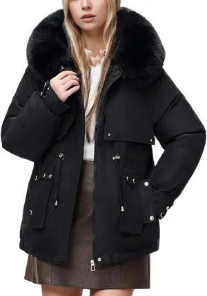 Winter Padded Jacket Women's Down Cotton Jacket Furs Collar Thicken Warm Parkas Fashion Female Loose Coats