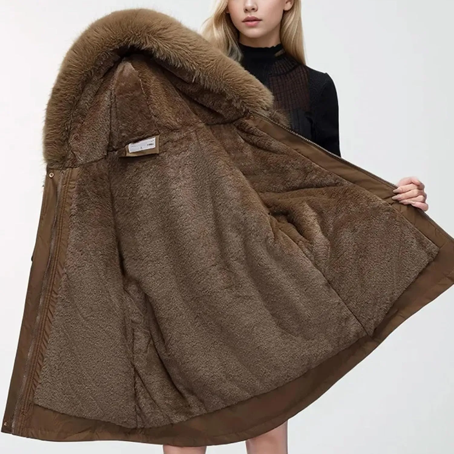 Winter Padded Jacket Women's Down Cotton Jacket Furs Collar Thicken Warm Parkas Fashion Female Loose Coats