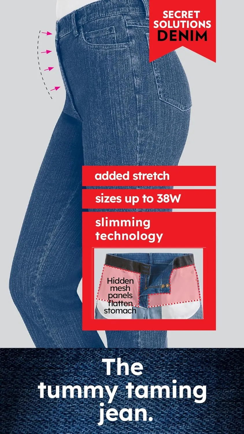 Woman Within Plus Size Secret Solutions; Tummy Smoothing Denim Jean Capri