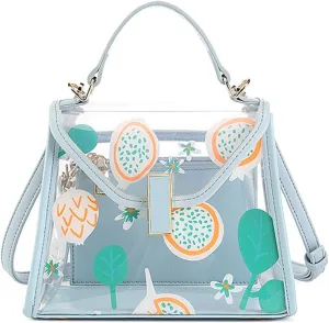 Women Chic Clear Tote Handbags Transparent PVC Satchel Top Handle Cross Body Bag