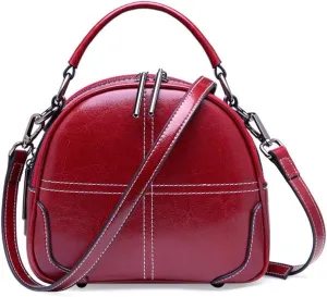 Women Leather Top Handle Satchel Bags Zipper Closure Cross-body Shoulder Purse for Daily