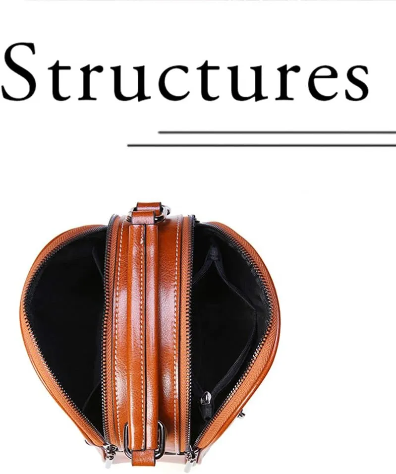 Women Leather Top Handle Satchel Bags Zipper Closure Cross-body Shoulder Purse for Daily