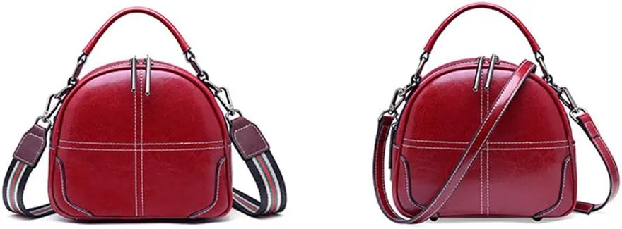 Women Leather Top Handle Satchel Bags Zipper Closure Cross-body Shoulder Purse for Daily