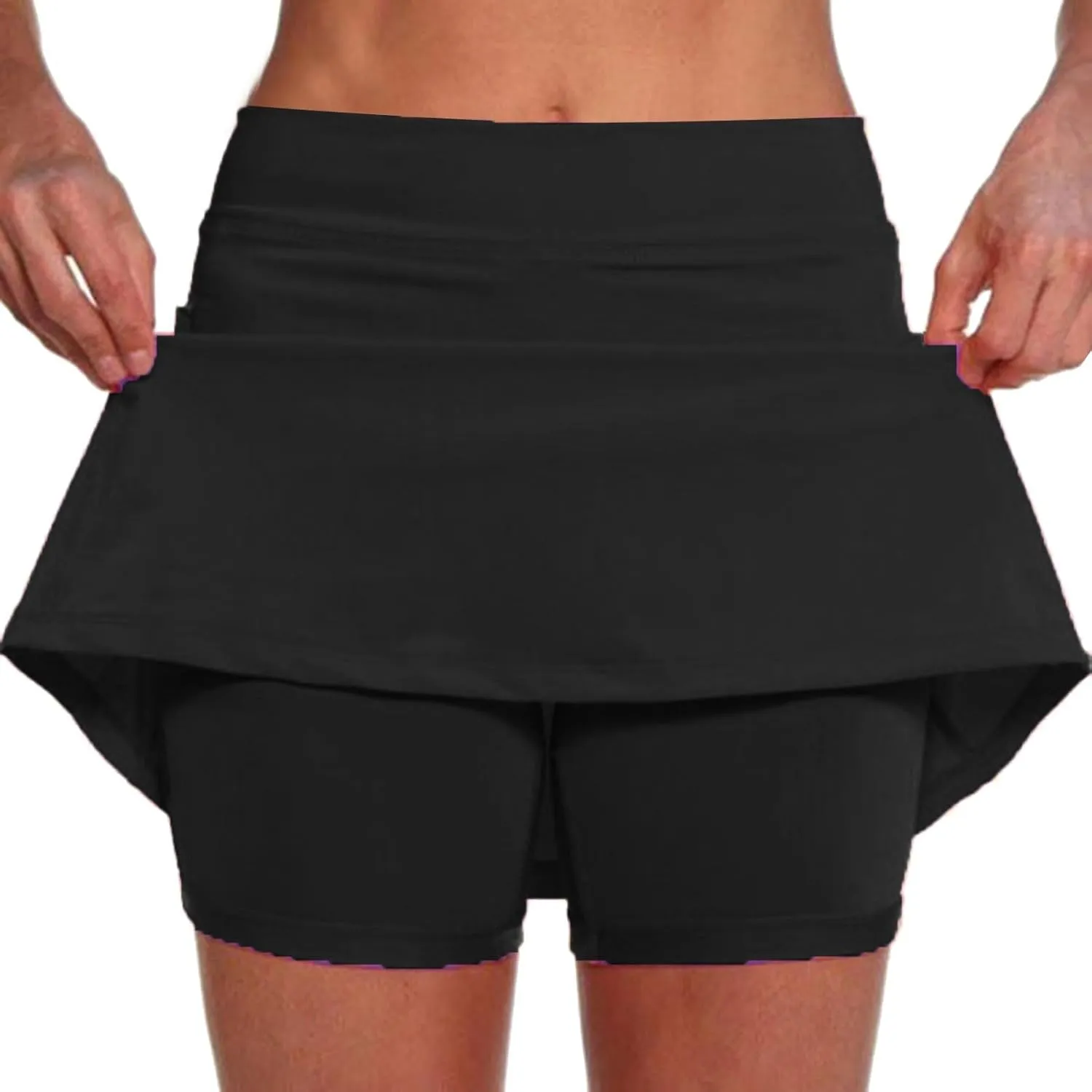 Women Shorts Summer Casual Stretchy Golf Skorts Oversized High Waisted Tennis Mini Skirts with Pockets