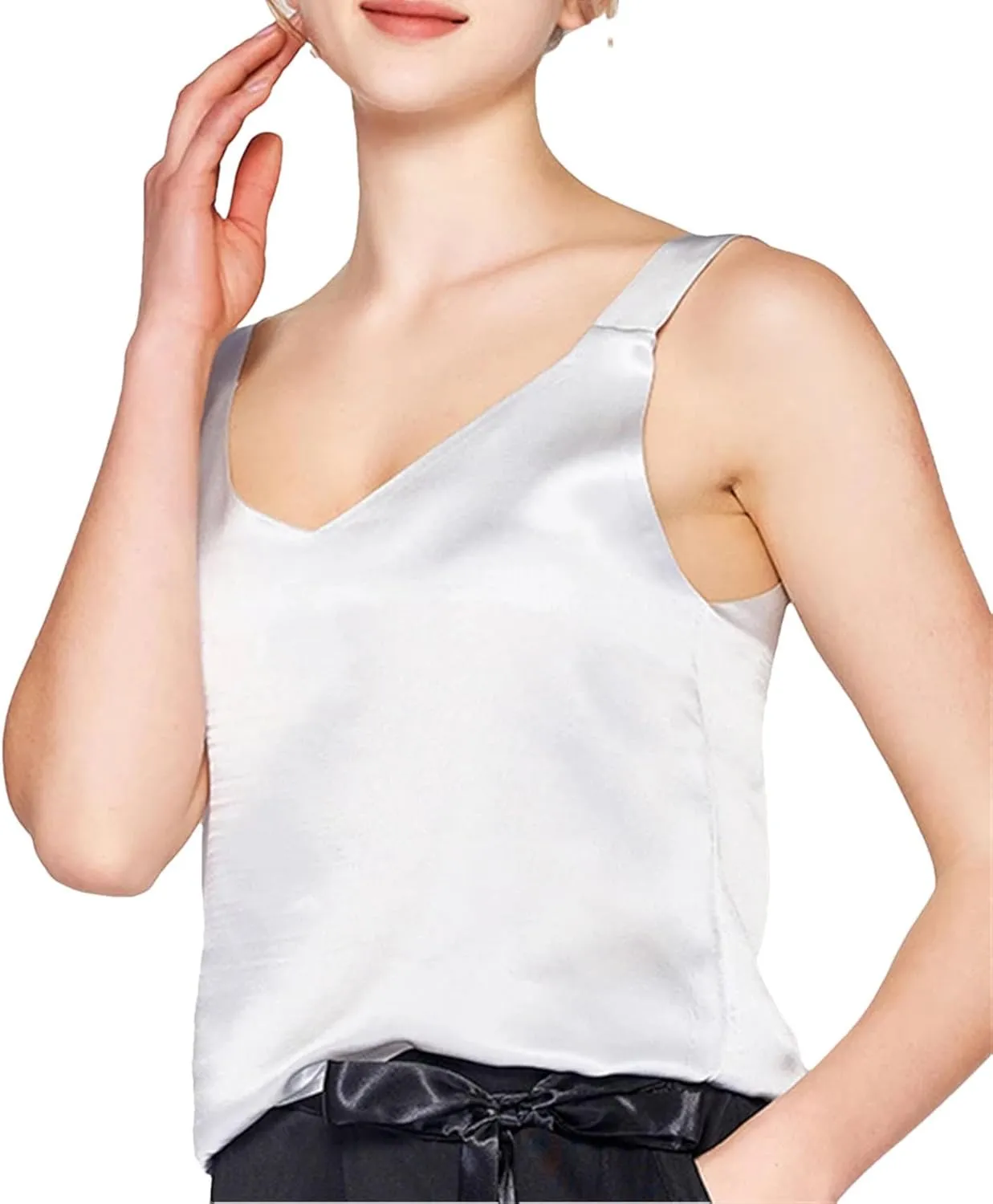 Women Silk Camisole Spring Summer Simple Sleeveless Loose Casual Holiday Party Vest