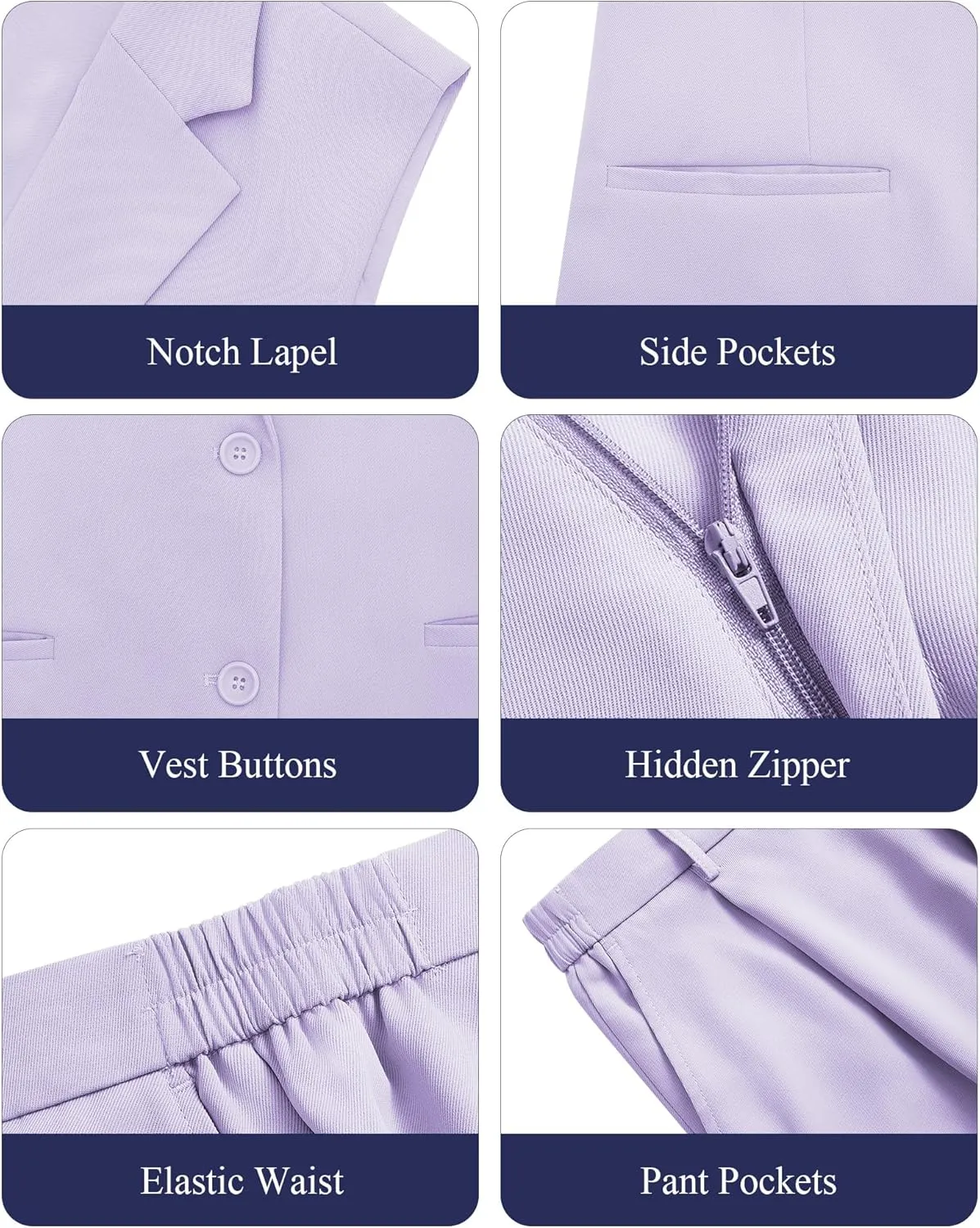 Women's 2 Piece Suit Sets Sleeveless Two Button Vest and Wide Leg Pants Business Casual Work Outfits