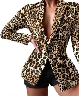 Women's 2 Pieces Floral Pantsuit Summer Suit Long Sleeve Blazer Short Pants Set Suits
