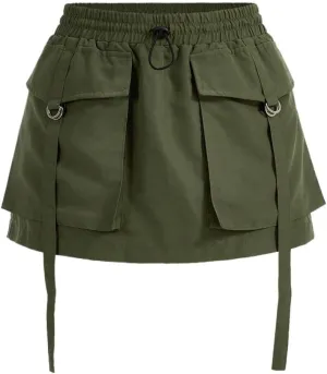Women's 2025 Casual Plain Shorts Low Waist Skort