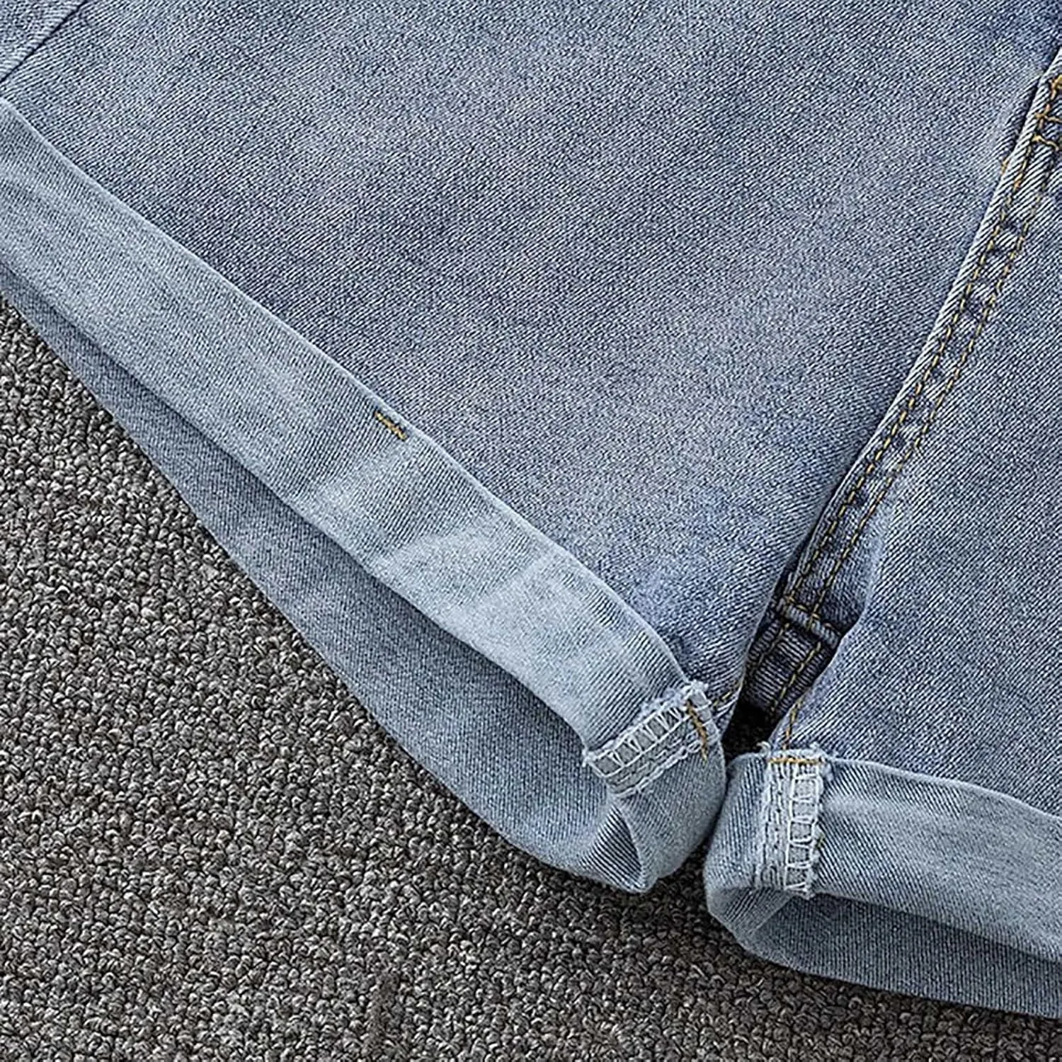 Women's A Line Wide-Leg Jean Shorts High Waisted Baggy Folded Hem Denim Shorts Comfy Loose Summer Beach Casual Short
