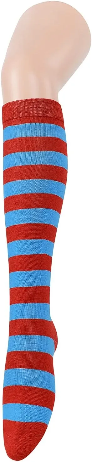 Womens Athletic Knee High Socks Outdoor Sport Thigh High Stockings Casual Stripes Tube Socks