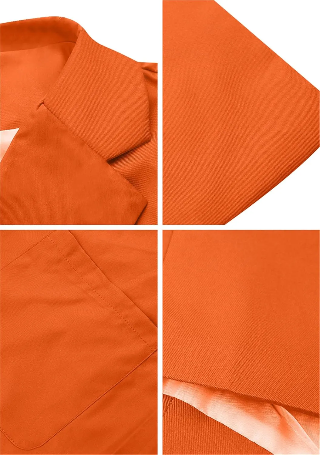 Women's Business Solid Color Blazer Long Sleeve Work Office Jacket Lapel Cardigans with Pockets