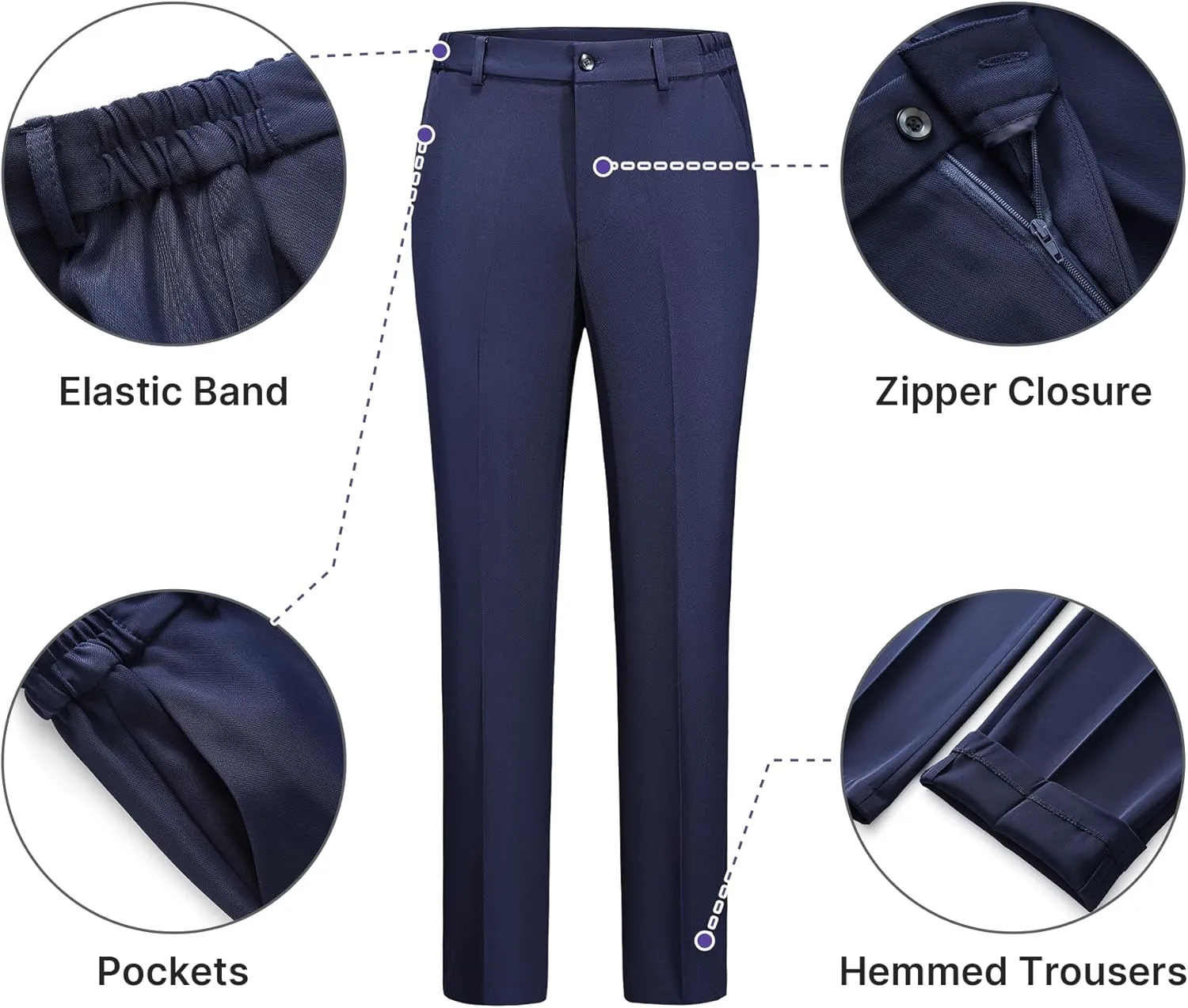 Women's Business Solid Suit 2 Piece Slim Fit Classic Blazer Pants Set for Women Formal Office