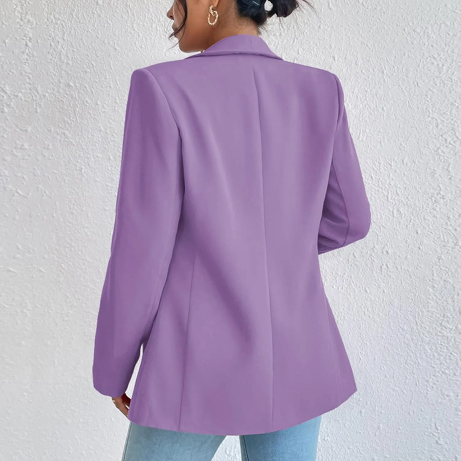 Womens Casual Blazer Long Sleeve Open Front Shawl Collar Slim Jacket Fashion Spring Fall Blazer Jacket Work Office