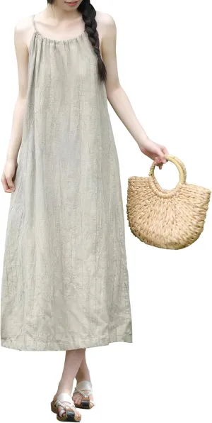 Women's Casual Summer Sundresses Spaghetti Strap Maxi Dress Beach Vacation Casual Maxi Dresses