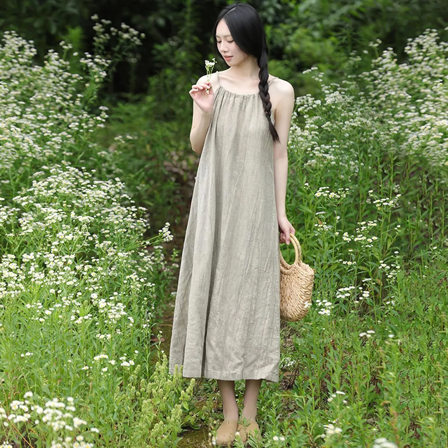 Women's Casual Summer Sundresses Spaghetti Strap Maxi Dress Beach Vacation Casual Maxi Dresses