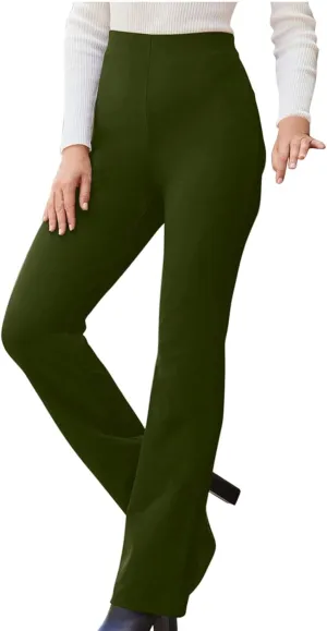 Womens Dress Pants Business Casual Work Pants High Waist Stretchy Bootcut Trousers Dressy Solid Pull On Office Pant