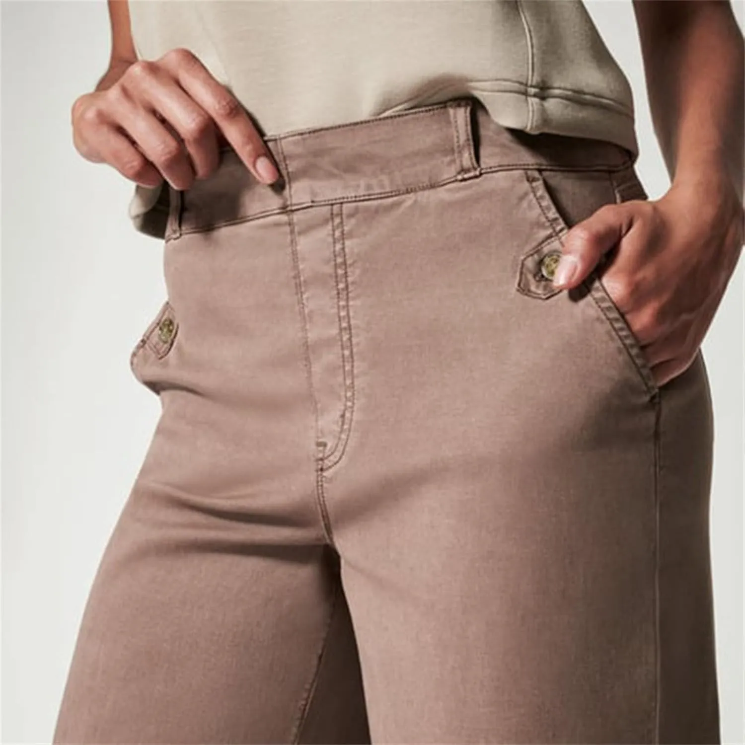 Women's Linen Summer Casual Loose Palazzo Pants Elastic Waisted Wide Leg Plus Size Palazzo Lounge Pants Trendy