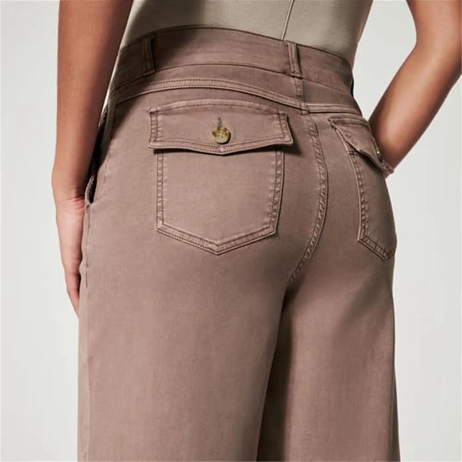 Women's Linen Summer Casual Loose Palazzo Pants Elastic Waisted Wide Leg Plus Size Palazzo Lounge Pants Trendy