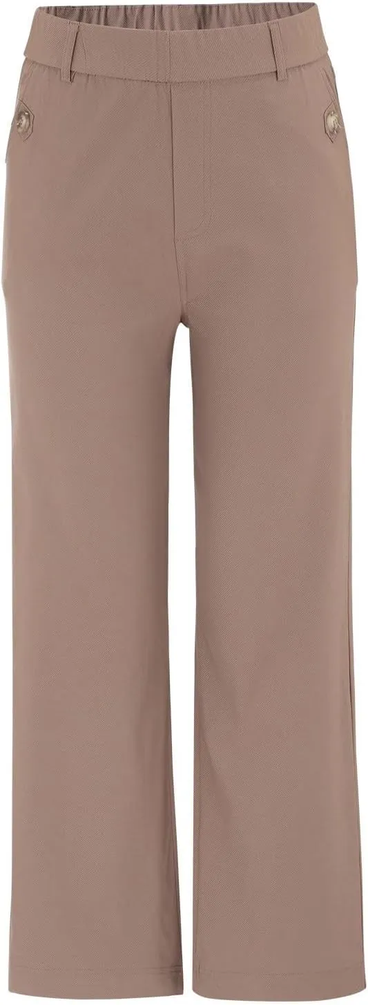 Women's Linen Summer Casual Loose Palazzo Pants Elastic Waisted Wide Leg Plus Size Palazzo Lounge Pants Trendy