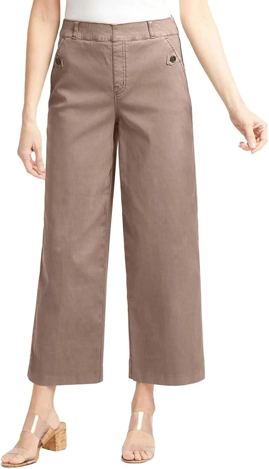 Women's Linen Summer Casual Loose Palazzo Pants Elastic Waisted Wide Leg Plus Size Palazzo Lounge Pants Trendy