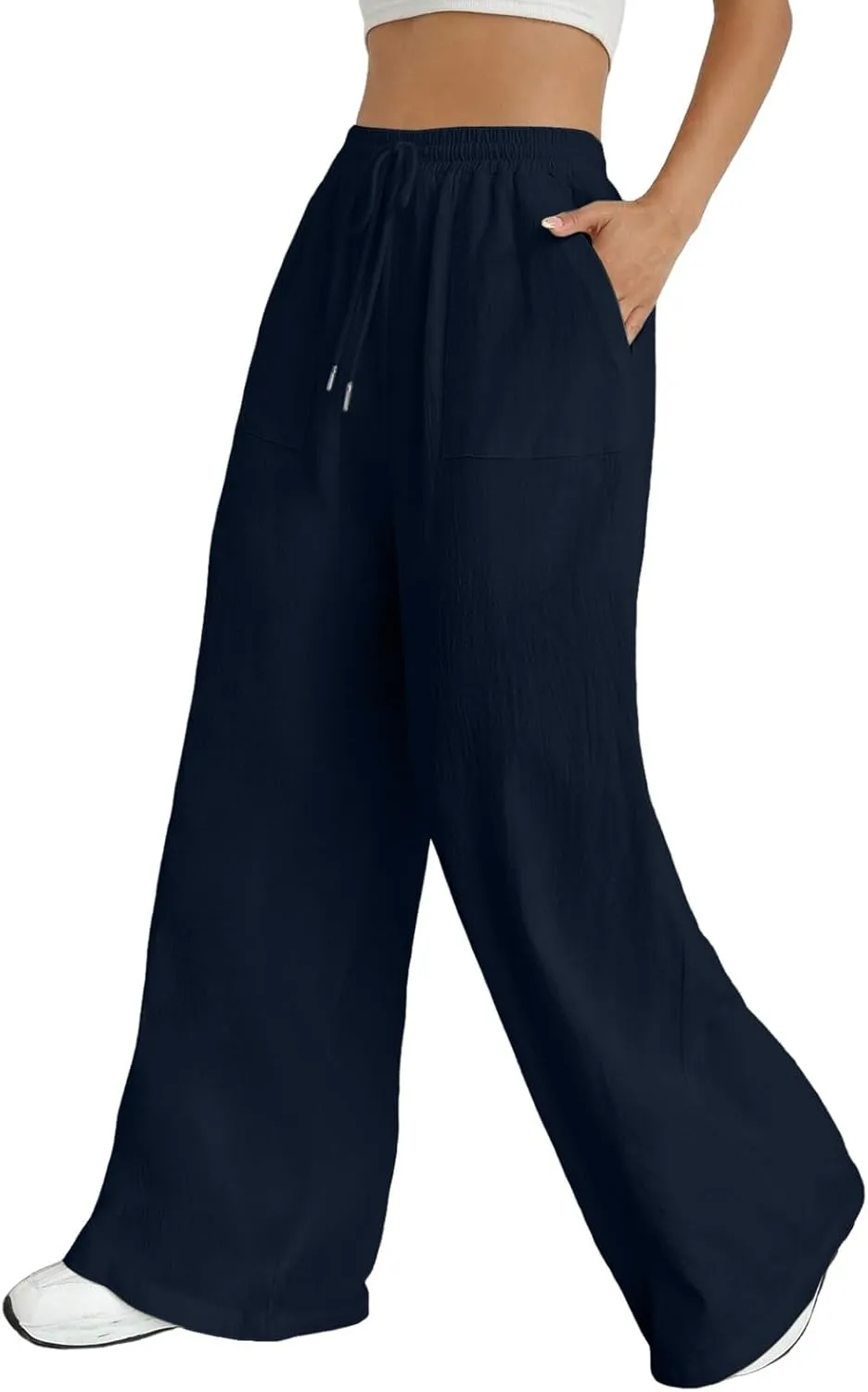 Womens Linen Summer Floral Pant Trousers High Waist Lounge Pants Slim-Fit Pants Trendy