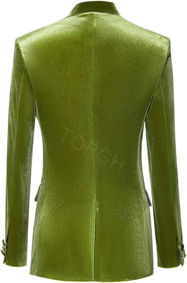 Womens Pant Suit Velvet 2 pcs Peak Lapel Double Breasted Women's Suiting for Work Professional