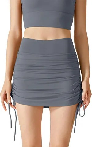 Womens Pencil Skirts Athletic High Waist Tie Knot Bodycon Tennis Skorts Casual Yoga Mini Work Skirts Fitness Clothes