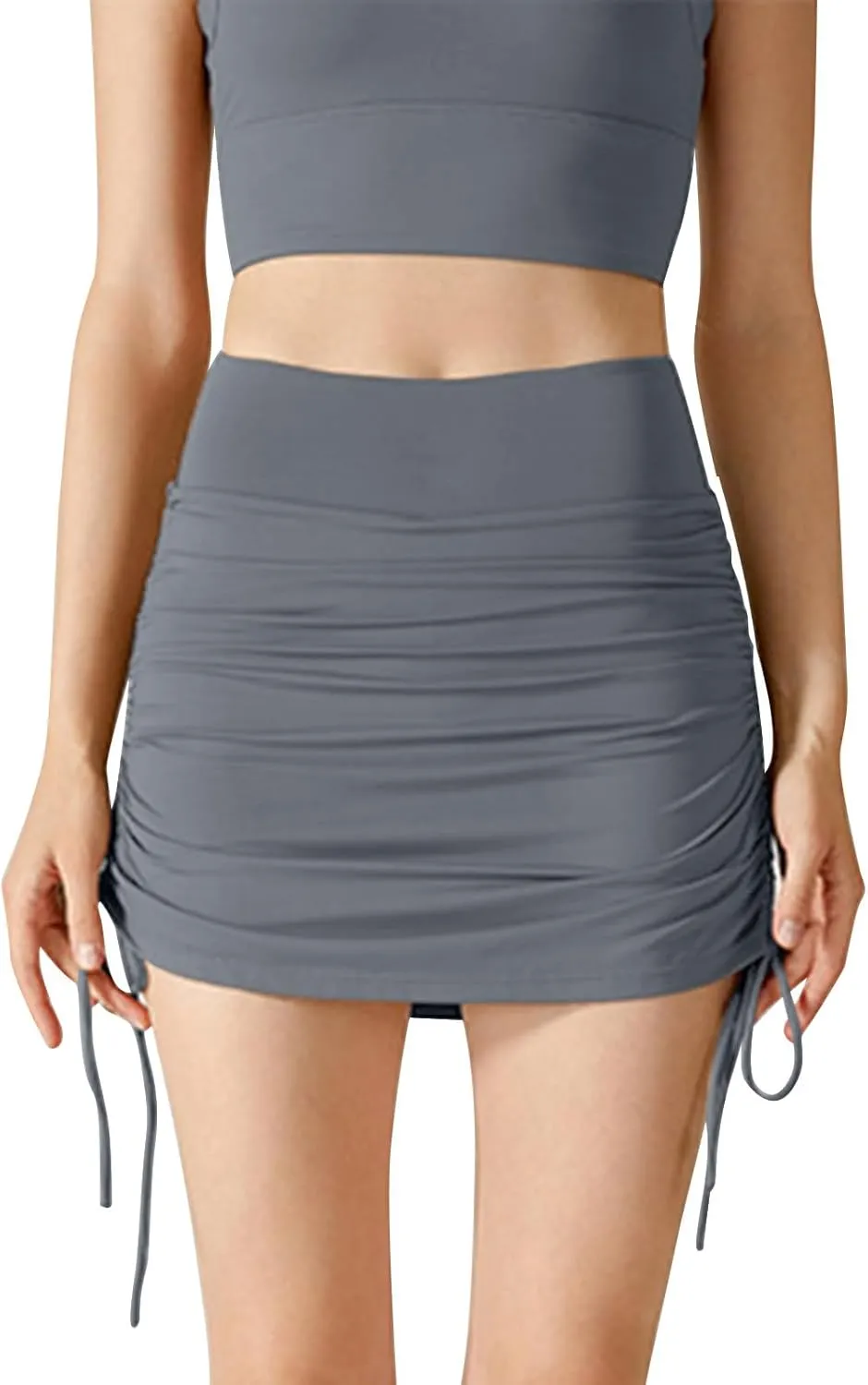 Womens Pencil Skirts Athletic High Waist Tie Knot Bodycon Tennis Skorts Casual Yoga Mini Work Skirts Fitness Clothes