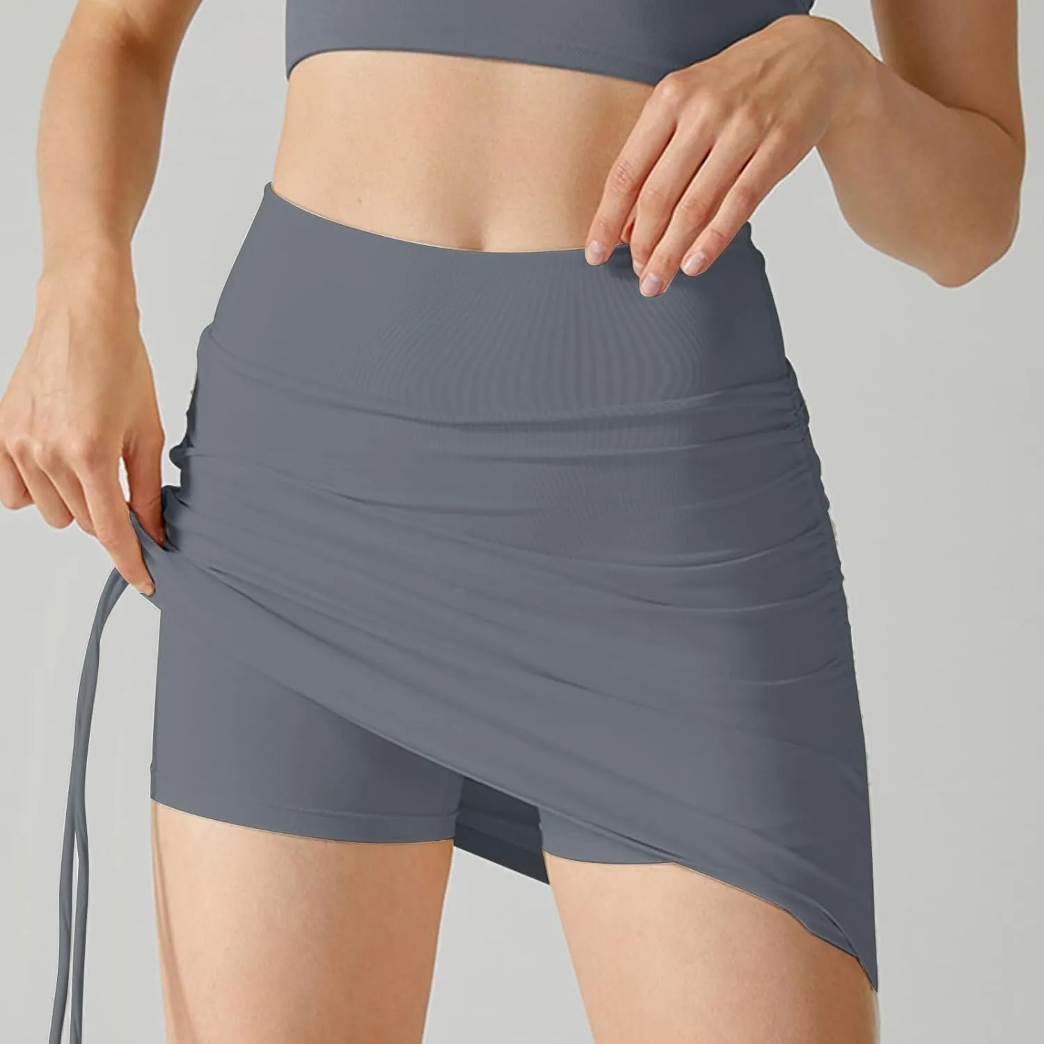 Womens Pencil Skirts Athletic High Waist Tie Knot Bodycon Tennis Skorts Casual Yoga Mini Work Skirts Fitness Clothes