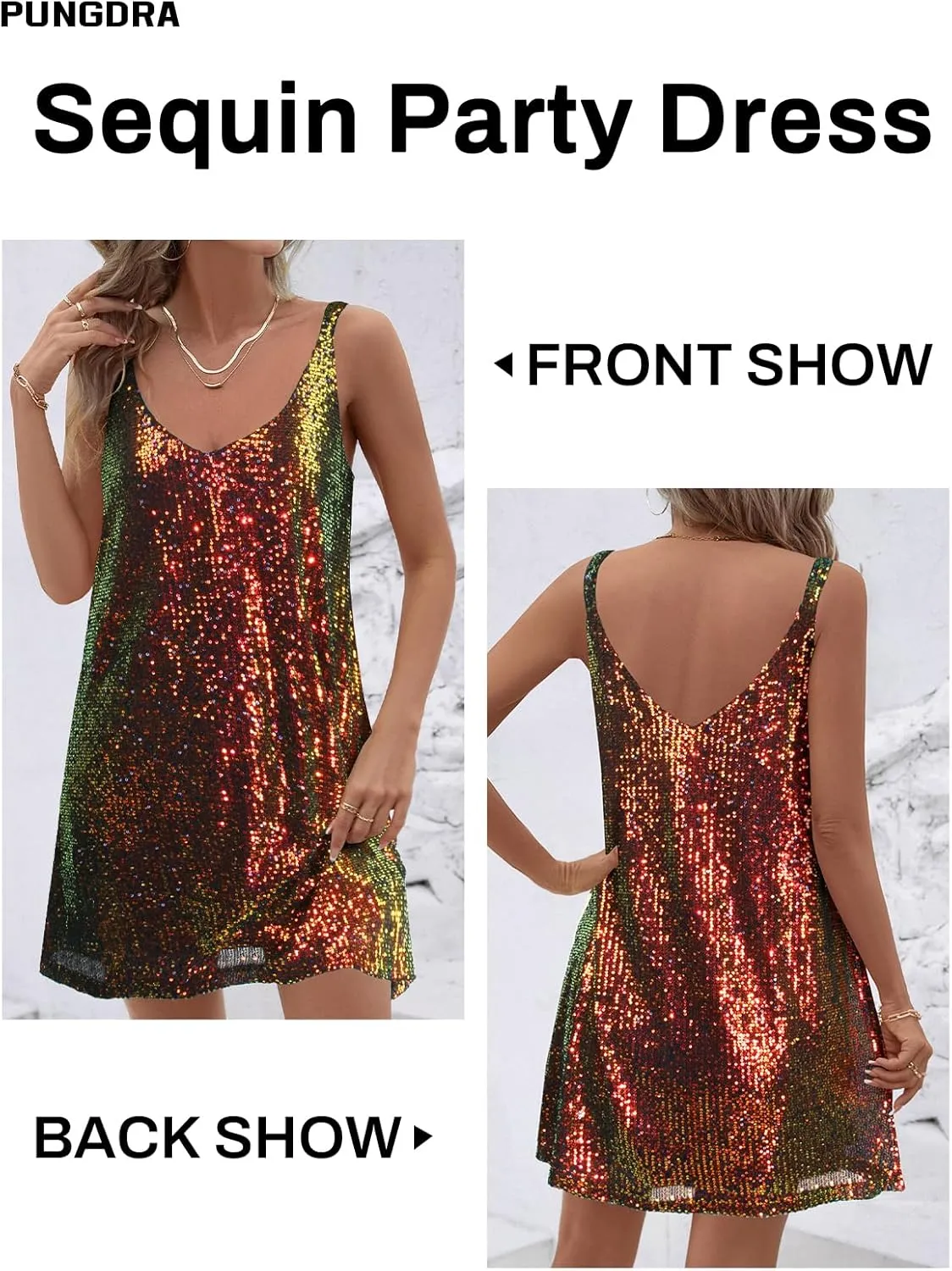 Women's Sequin Dress for Women Sparkly Glitter V Neck Shift Cocktail Disco Outfit Party Club Night Out Mini Dresses