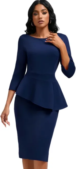 Women's Slim Pencil Skirt Hem Ruffled Club Cocktail Party Unisex Business Skirt Set