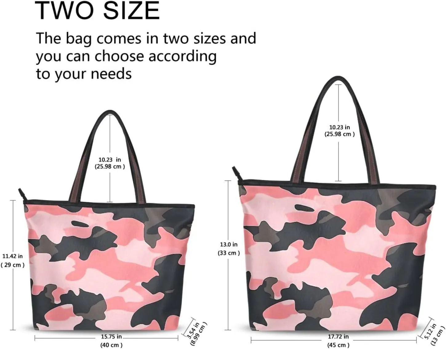 Womens Tote Bags Black Red Camo Print Reusable Grocery Handbag Bags with Zipper Large Size
