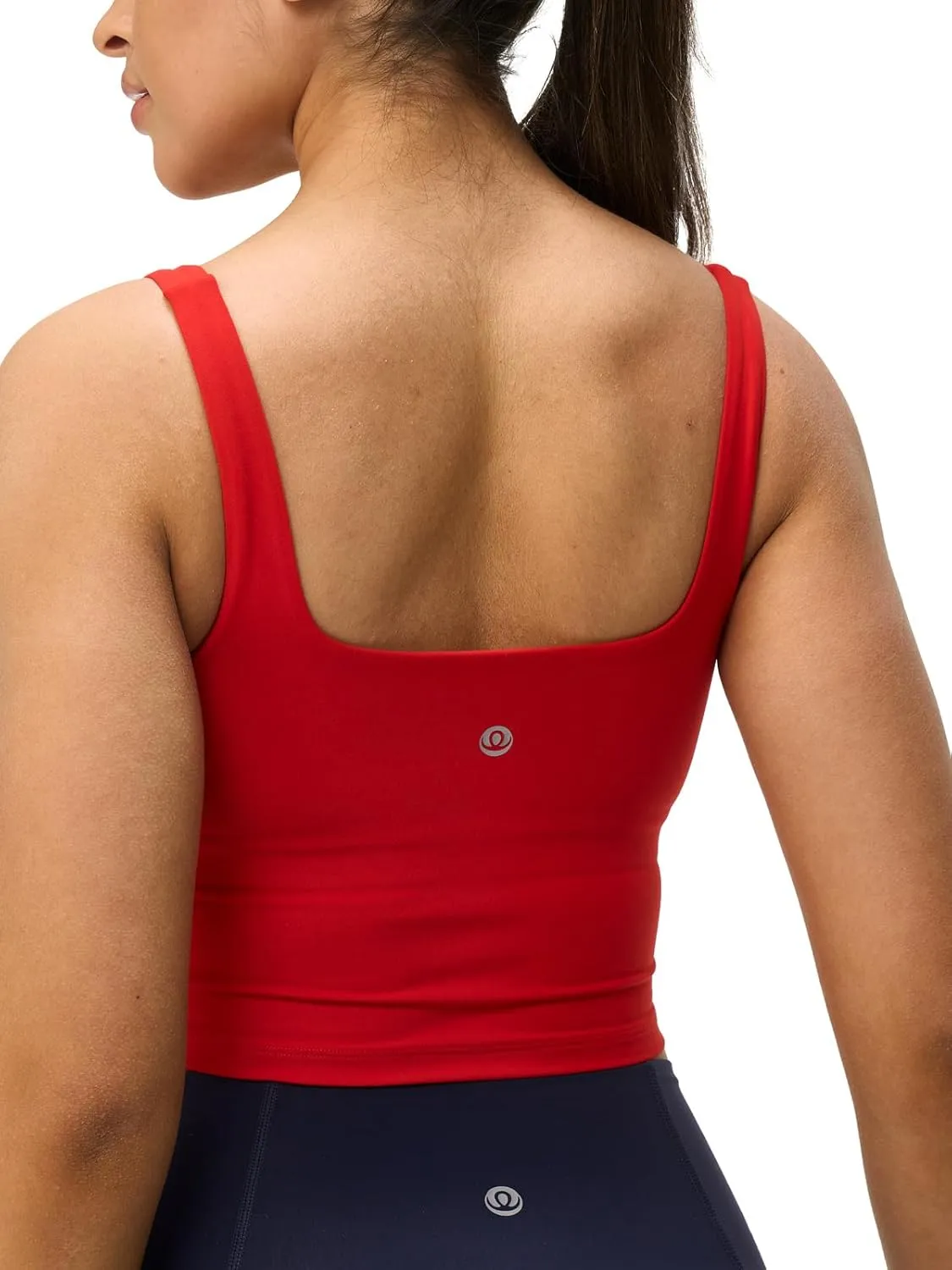 Womens U Neck Longline Padded Sports Bra Crop Tank Top Supportive Wide Straps Yoga Workout Bras,Light Compression