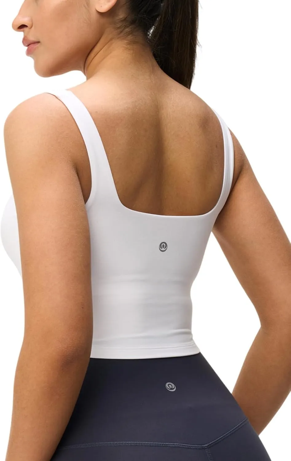 Womens U Neck Longline Padded Sports Bra Crop Tank Top Supportive Wide Straps Yoga Workout Bras,Light Compression