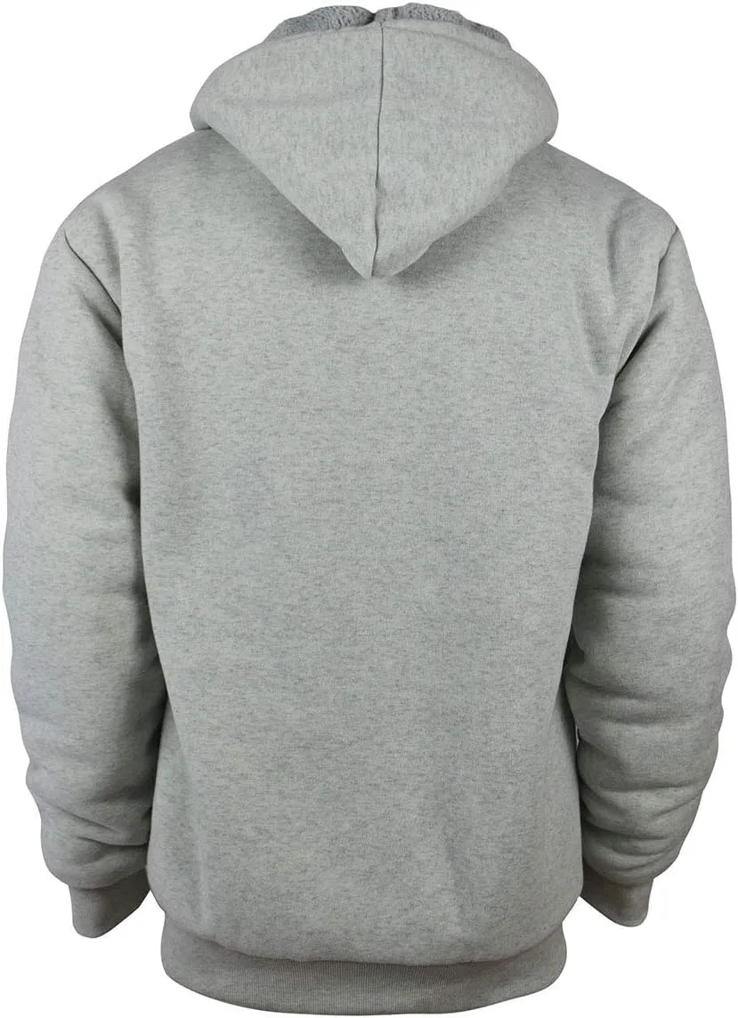 Yasumond Hoodies for Men Zipper Fleece Sweatshirt Heavy Sherpa Lined Hooded Warm Winter Coats Big Tall
